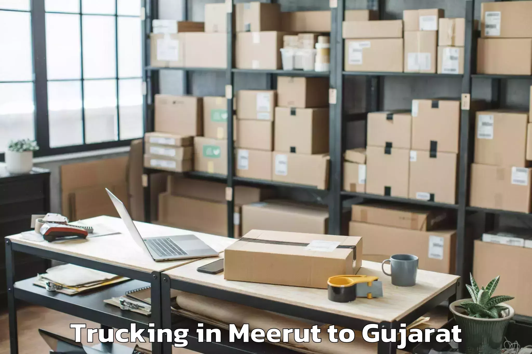 Get Meerut to Jhagadia Trucking